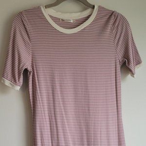 Heart & Hips Pink White Stripe T Shirt Dress L